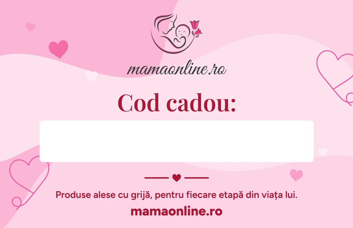 Versoul cardului cadou, cu spațiul pentru cod