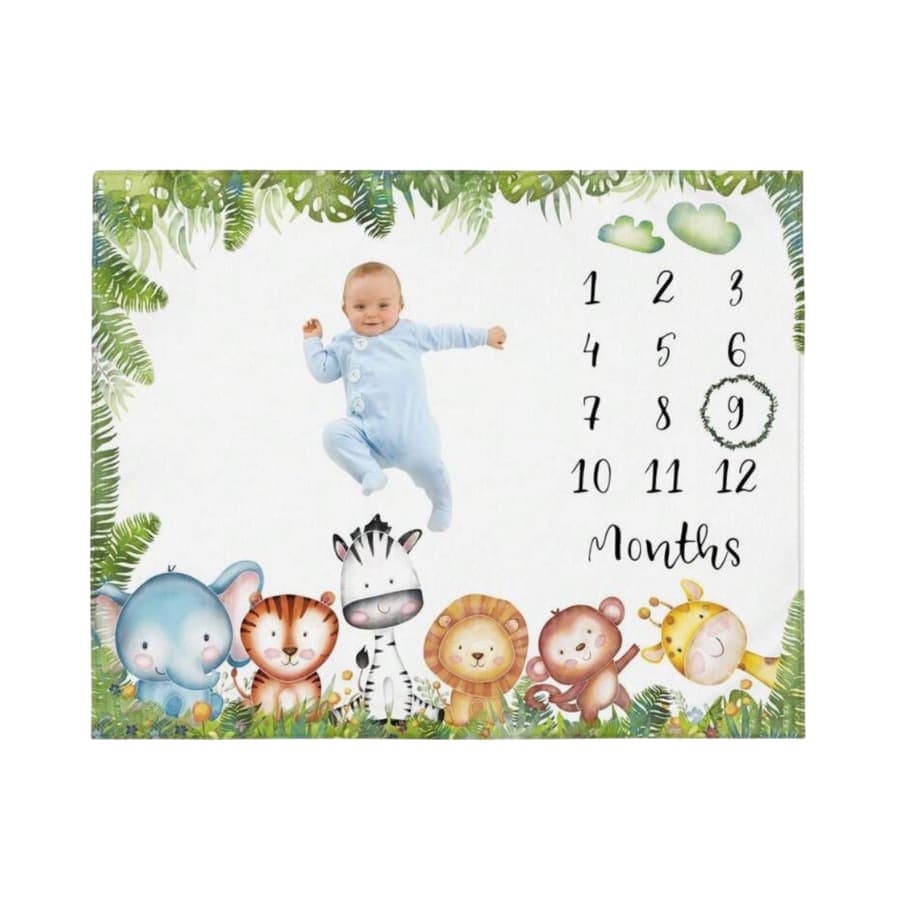 Paturica Cocolino aniversara milestone Animale Jungla 100x75cm