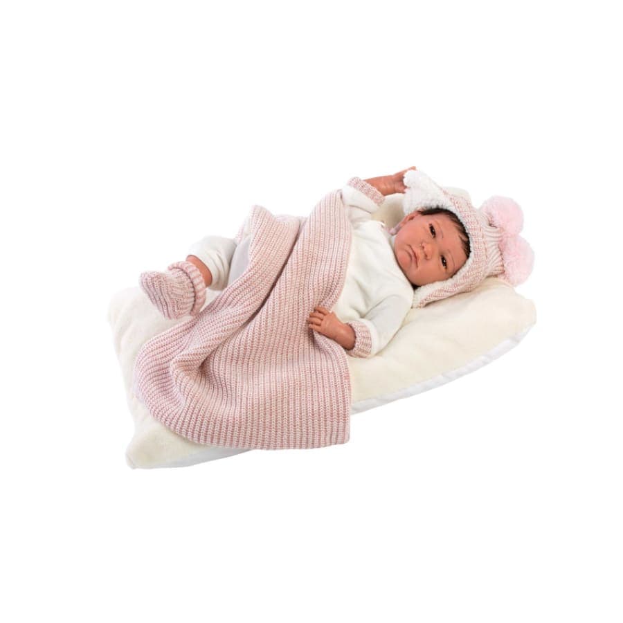 Papusa Reborn Llorens, 42 cm, hainute roz