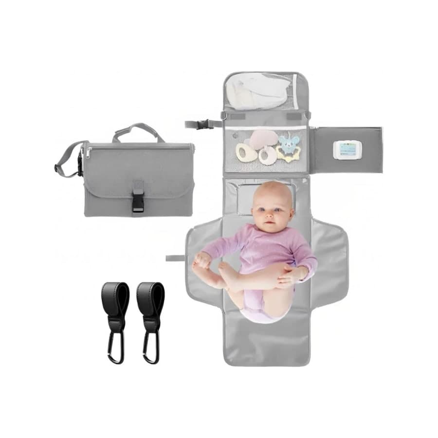 Salteluta portabila pentru schimbat scutece 87x54cm, gri