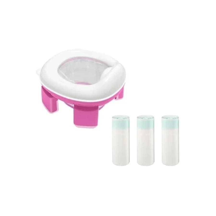 Olita pliabila pentru copii 1-4 ani, roz/alb, +60 de saci