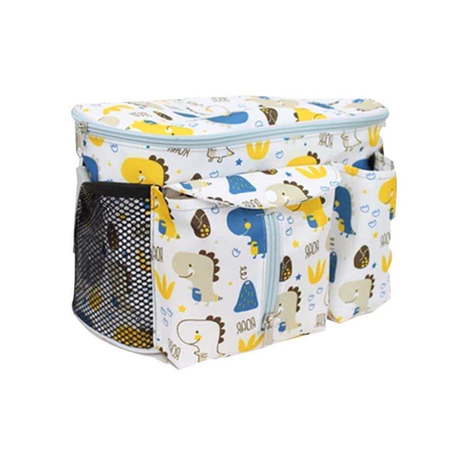 Organizator pentru carucior, alb cu dinozauri, 33x21x11,5cm