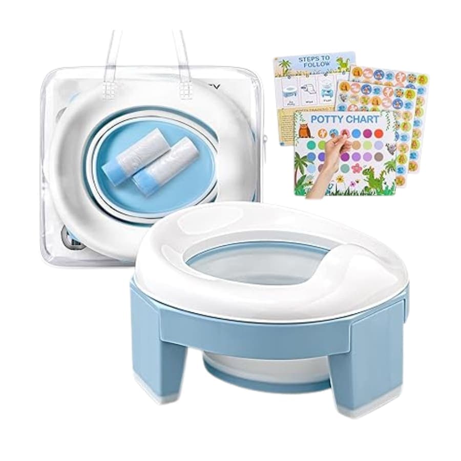 Olita portabila 3-in-1 pentru copii, pliabila si antialunecare, cu stickere