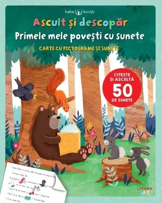 Bebe Invata. Ascult si Descopar. Primele Mele Povesti cu Sunete – Carte Interactiva pentru Copii