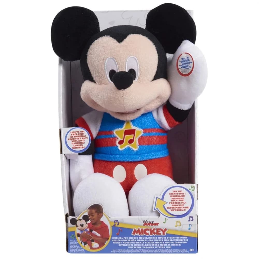 Jucarie de plus Mickey cu sunet, 30 cm, logo luminos, Disney