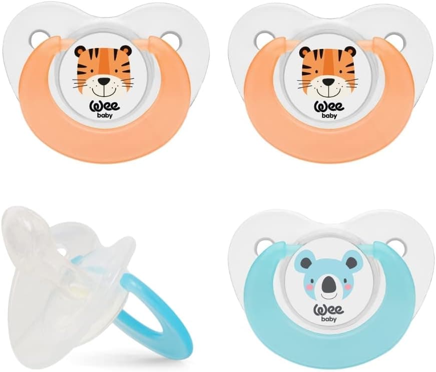 Suzete Wee Baby 6-18 luni set 4 bucati, modele animale