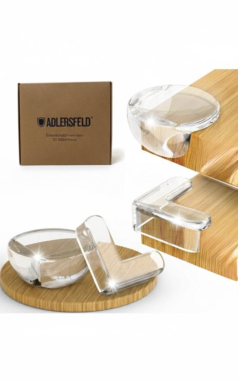 Protectii colturi si margini mobilier pentru bebe – set 32 buc, autoadezive TESA, transparente