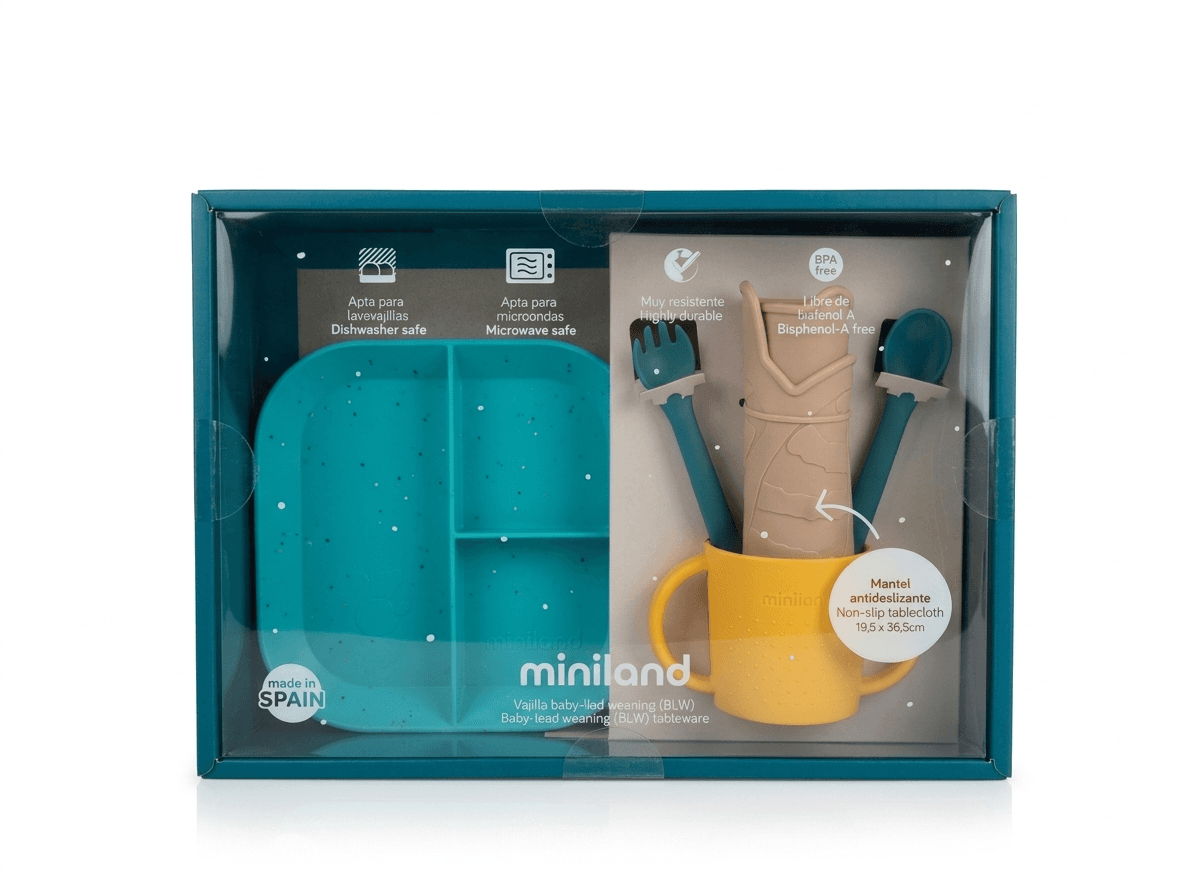 Set diversificare pentru copii Miniland cu placemat Sunshine