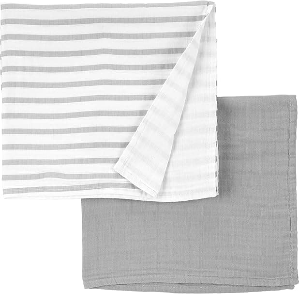 Set de 2 scutece din muselina de Bumbac, 100% Bumbac, 105x80 cm