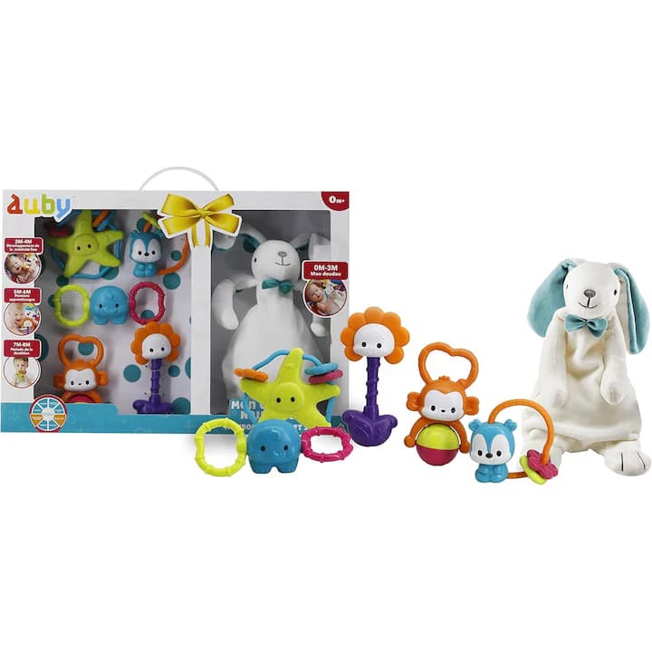 Set cadou Auby pentru nou-nascuti – jucarii senzoriale de dezvoltare, 0+ luni