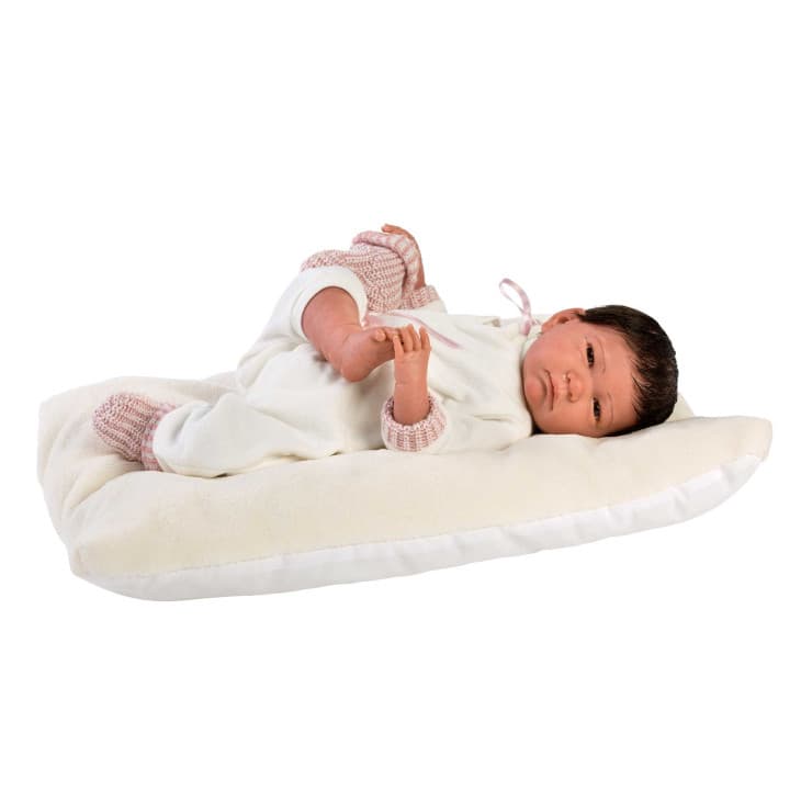 Papusa Reborn Llorens 42 cm LIMITED EDITION – Papusa Realista cu Hainute Roz, Corp Moale si Certificat de Nastere