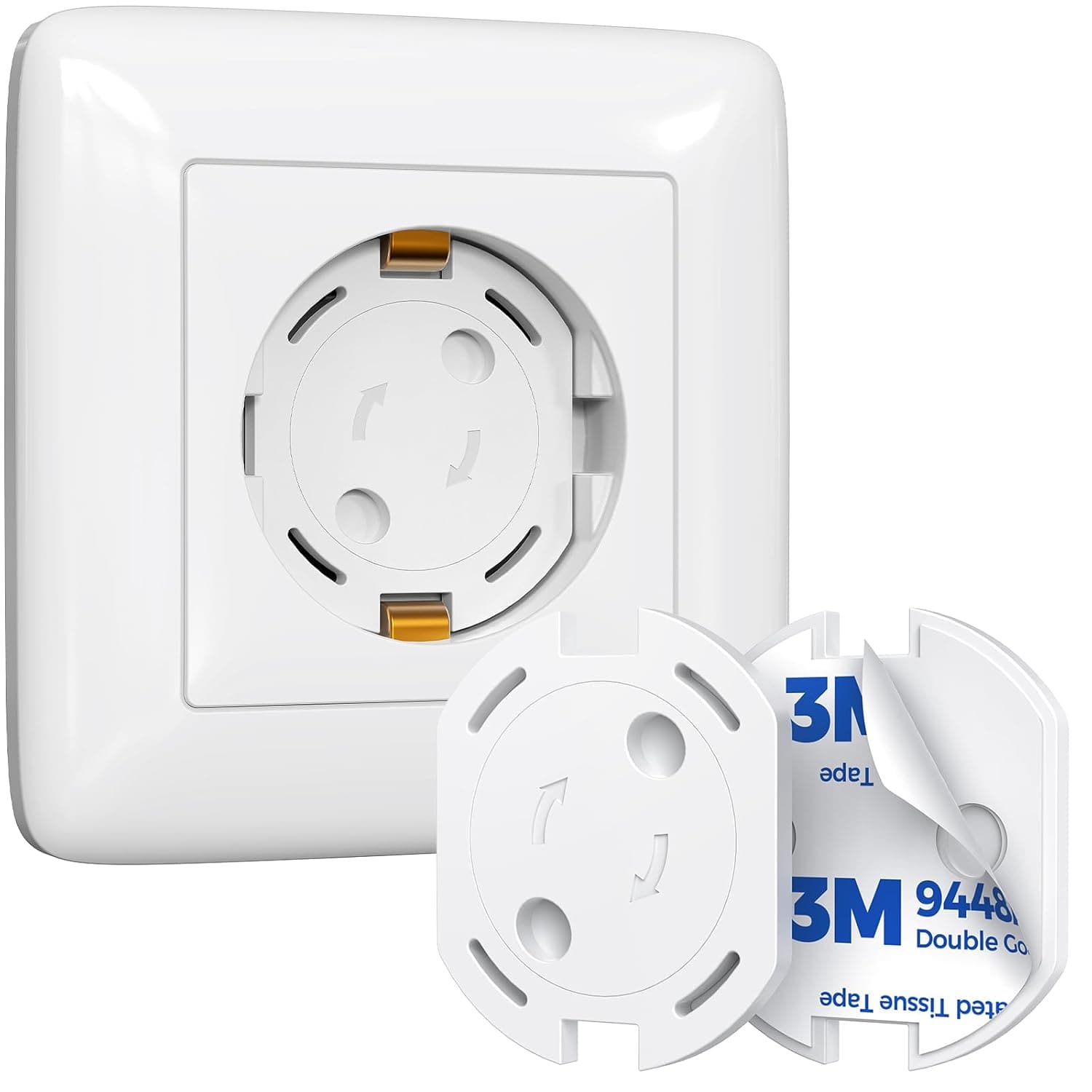 Protectii prize copii set 10 bucati, cu mecanism rotativ si adeziv