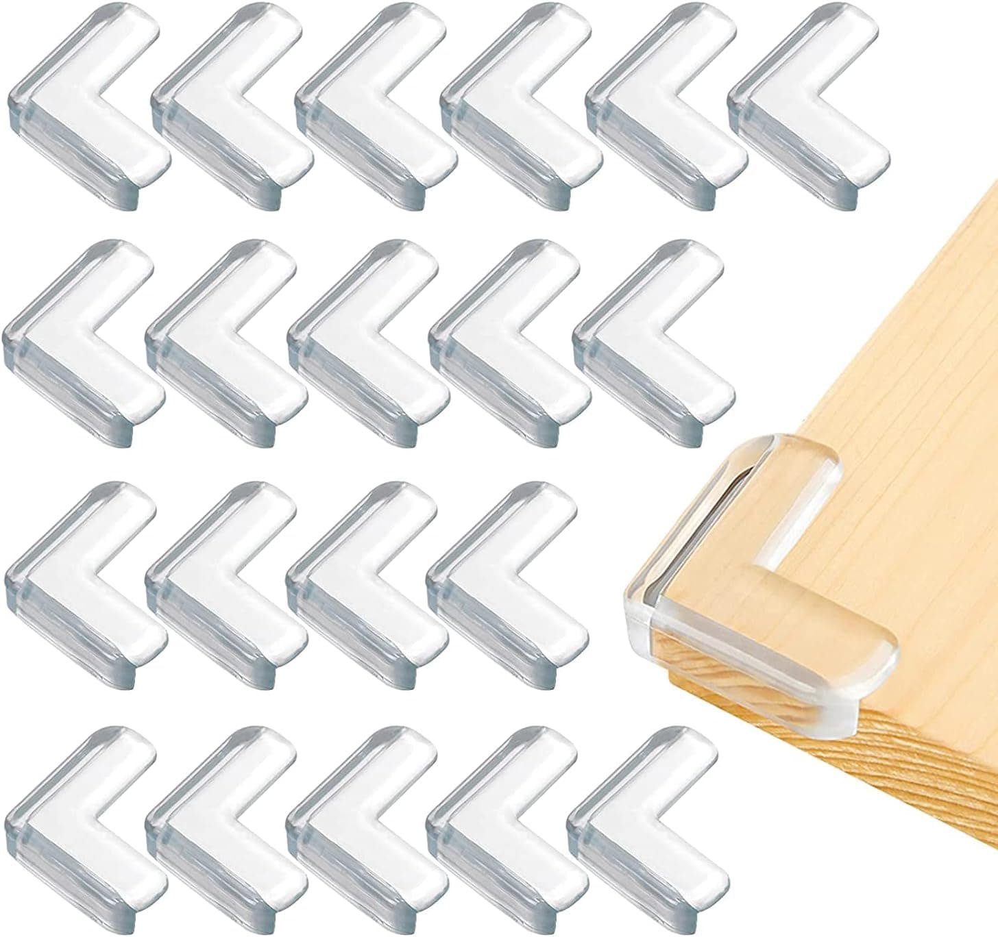 Protectii colturi pentru bebelusi set 20 bucati, transparente, tip L