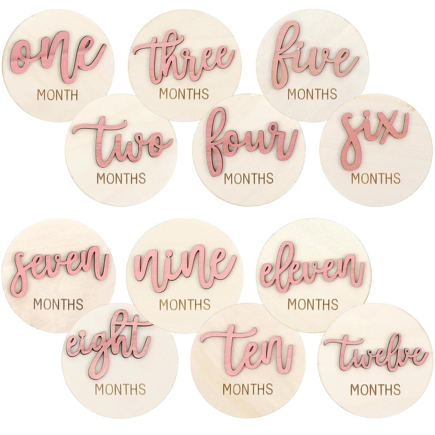 Set 6 carduri bebe | Premium - Roz
