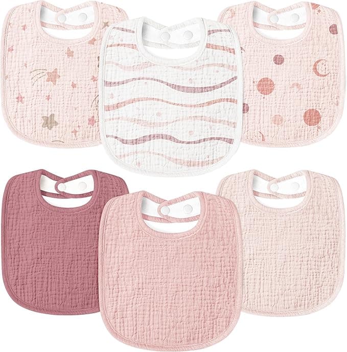 Bavete muselina bebe, Bumbac 100%, Set 6 bucati