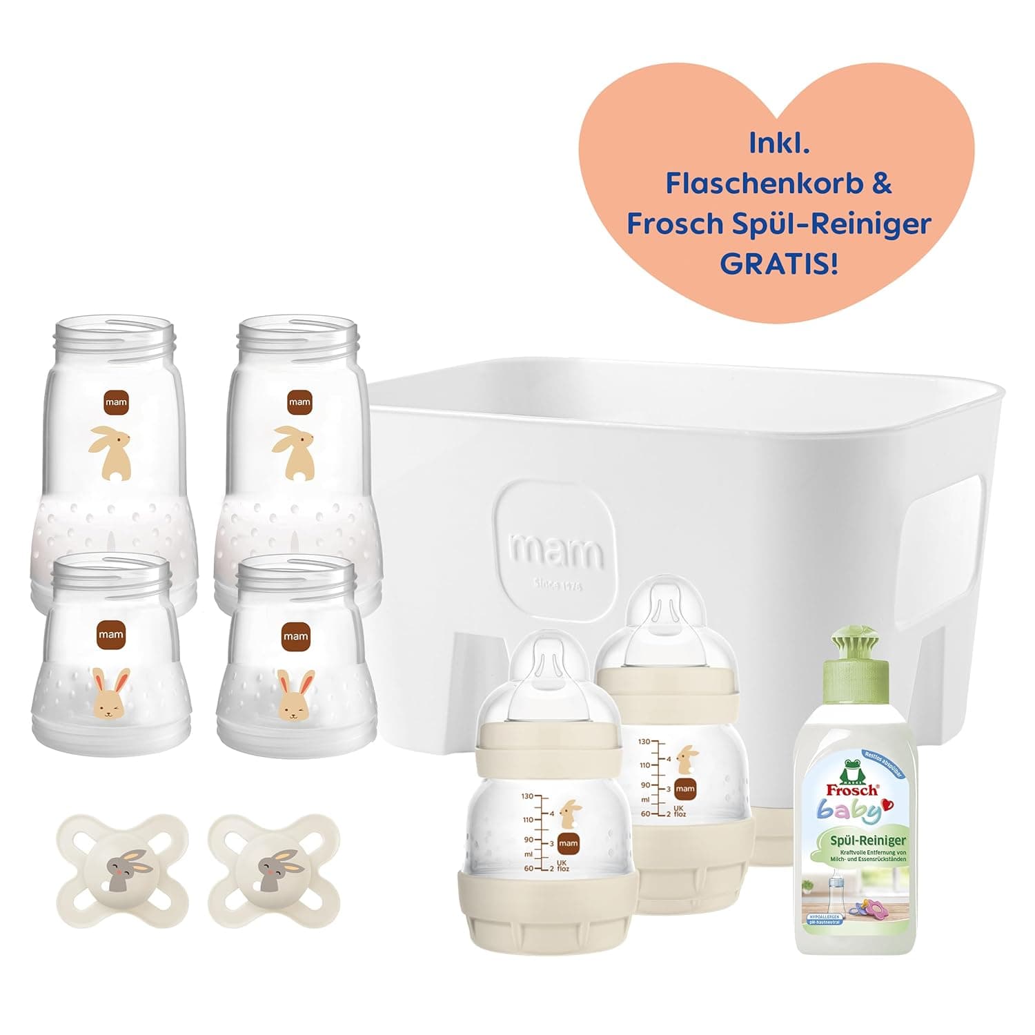 Set cadou MAM 6 biberoane, Anti Colici, 0 luni+