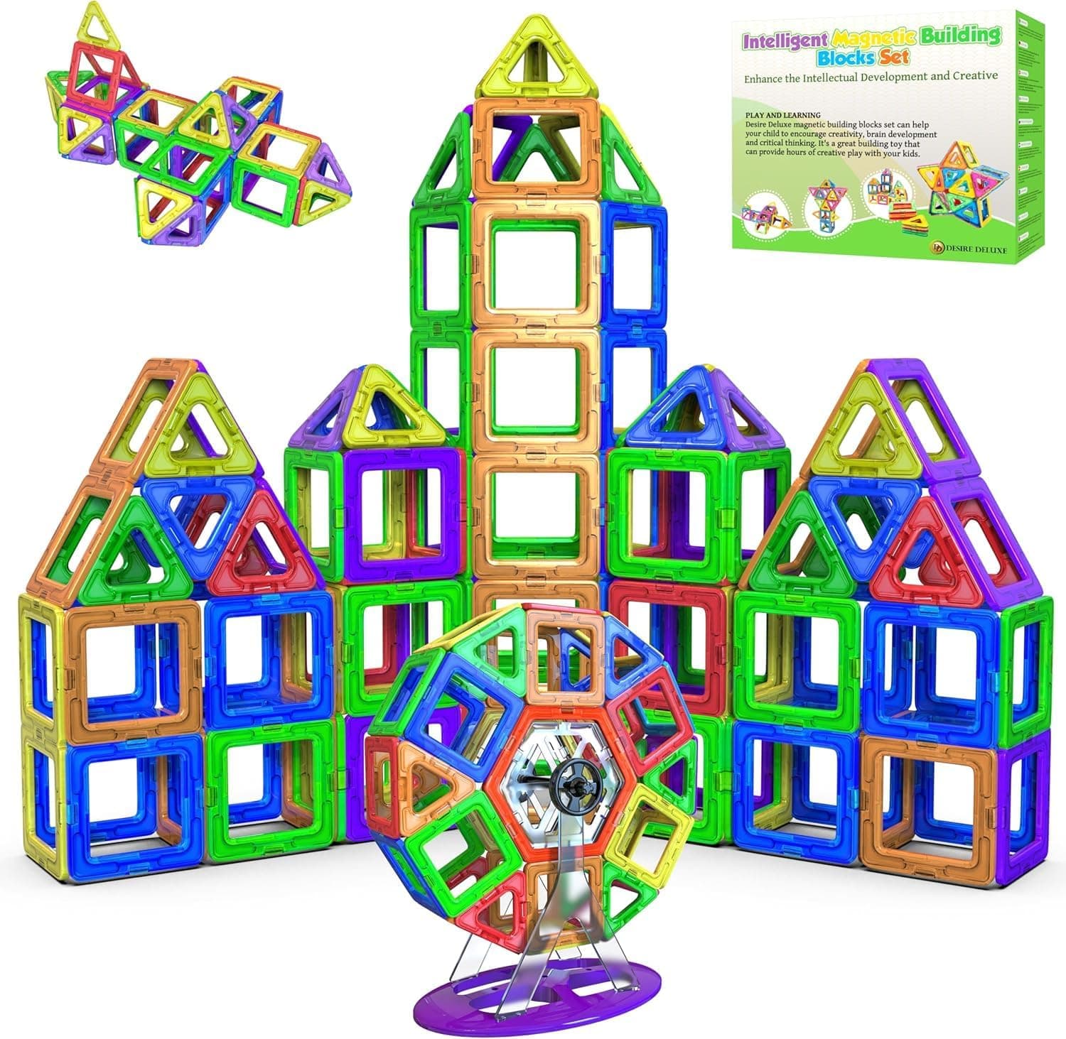 Cuburi magnetice 94 piese | Montessori - Educative 3 ani+