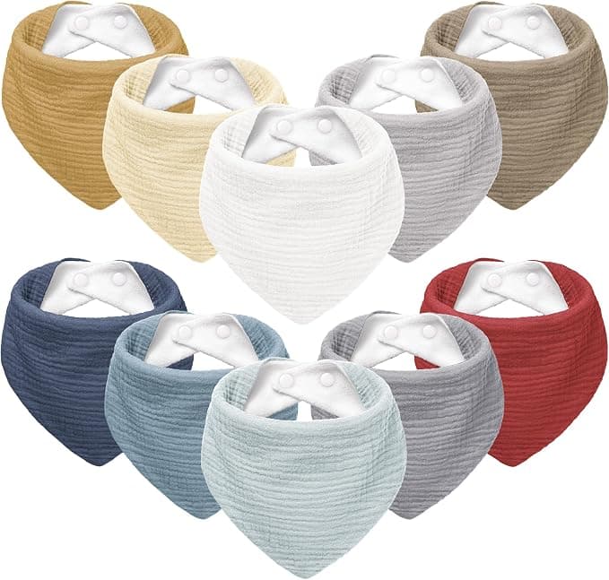 Set 10 Bavete Bandana Muselina,| Uni, Reglabile