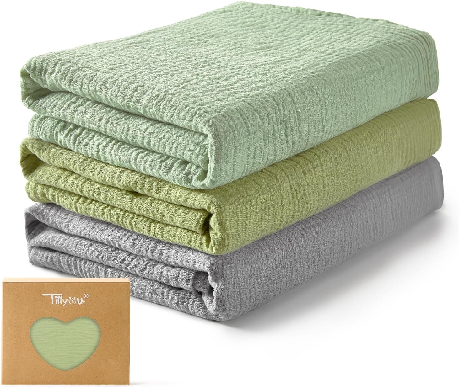 Set 3 Prosoape Muselina Premium, Moi si Delicate, 75x100cm