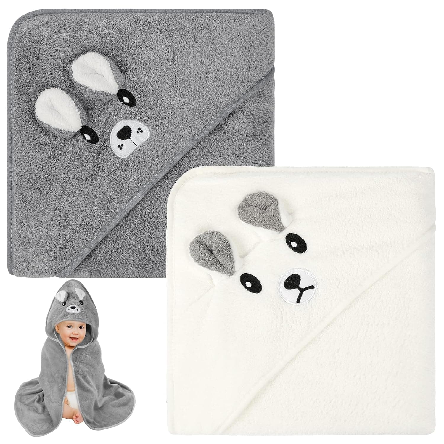 Set prosoape bebe Absorbante, Pufoase 2x80x80cm