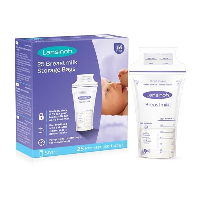 Pungi lapte matern Lansinoh, 25 bucati, sigure premium