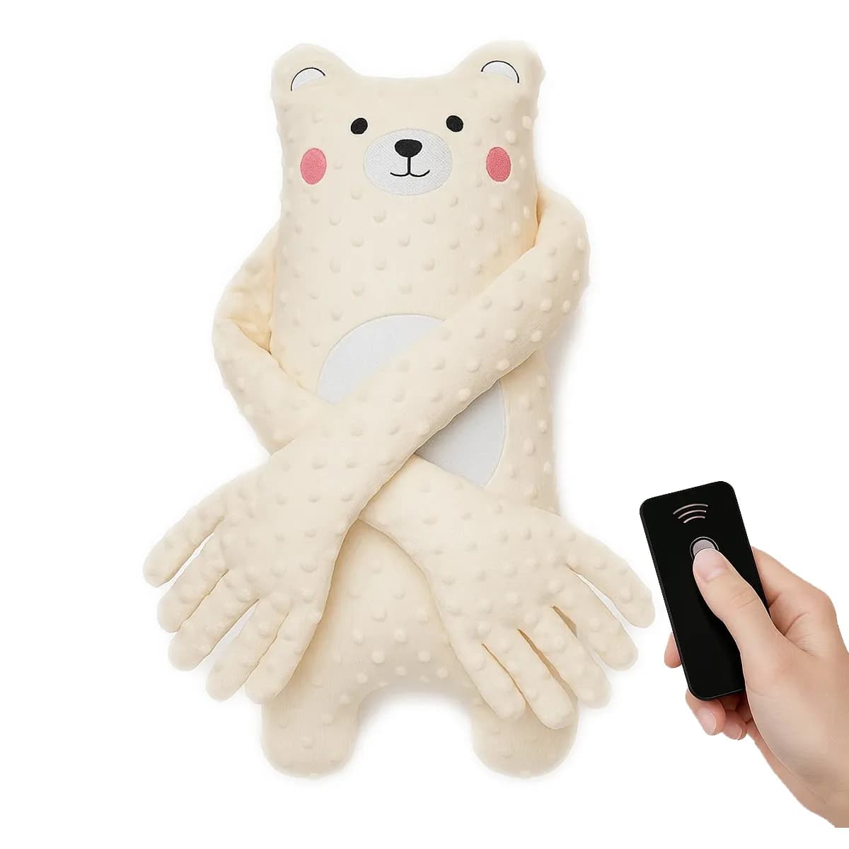 Jucarie de plus bebe tip ursulet cu brate mobile, pentru somn, 3 viteze