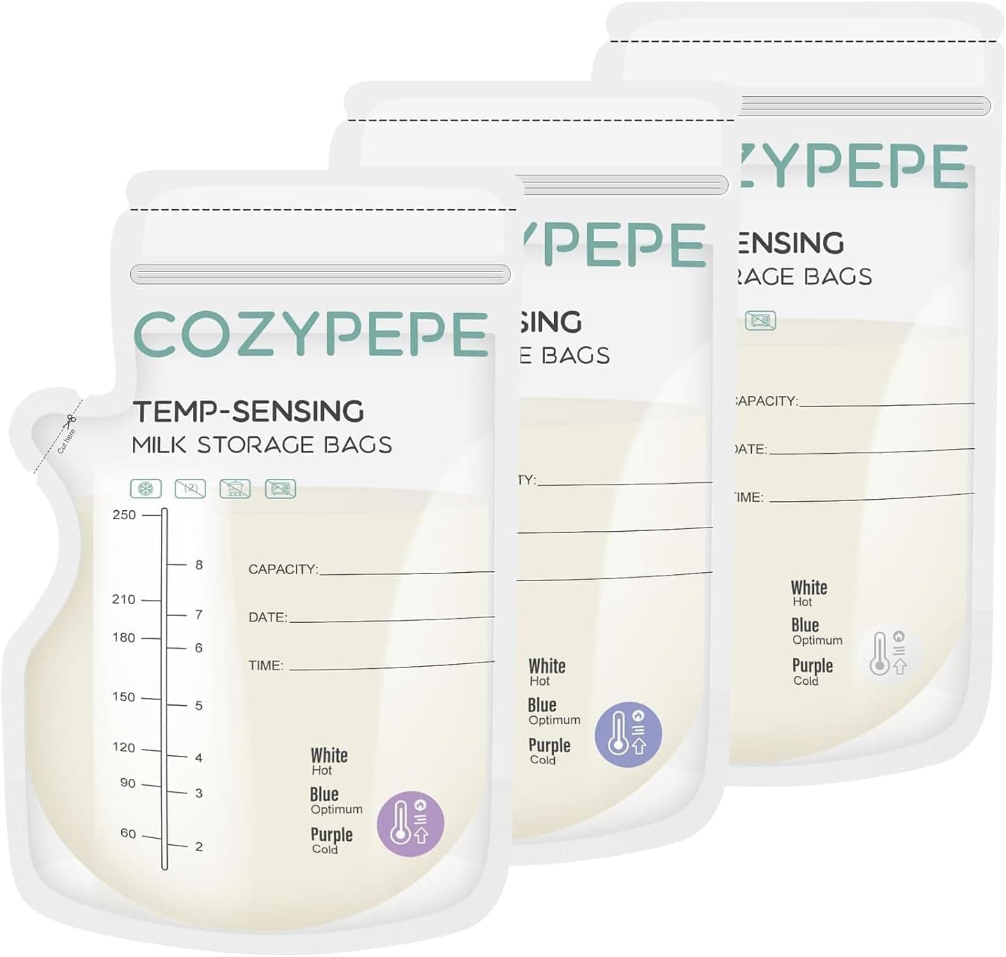 Pungi lapte matern 250 ml, Presterilizate, Set 100 bucati