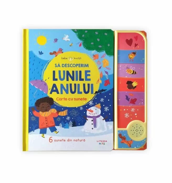 Bebe invata, sa descoperim lunile anului, carte cu sunete, 3 ani+