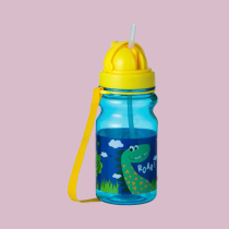 Sticla Apa pentru Copii Pop Up din Plastic Albastra Galbena Dinozauri 350ml 1