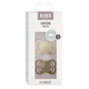 BIBS - Set 2 suzete Supreme Silicon, tetina simetrica, 0 luni +-Vanilla/Dark Oak