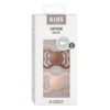 BIBS - Set 2 suzete Supreme Silicon, tetina simetrica, 6 luni +-Blush/Woodchuck