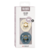 BIBS - Set 2 suzete Colour Latex, tetina rotunda, 0 luni +-Ivory/Petrol