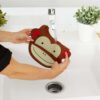 Skip Hop Bavetica de silicon Fold & Go Zoo - Maimutica - imagine 2