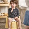 BabyBjorn - Olita cu protectie spate Potty Chair Powder Yellow/white - imagine 2
