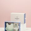 BabyBjorn - Set hranire: farfurie, lingurita, furculita, pahar si bavetica pentru bebe, Powder Green - imagine 2