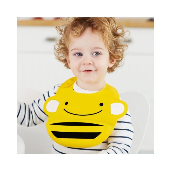 Skip Hop Bavetica de silicon Fold & Go Zoo - Albinuta - imagine 2