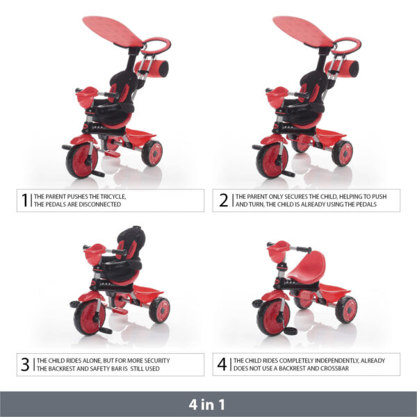 ZOPA - Tricicleta reglabila ZooGo Ladybug - imagine 2