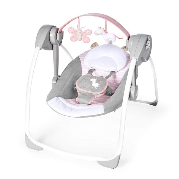 Ingenuity - Leagan portabil Comfort 2 Go Flora the Unicorn - imagine 4