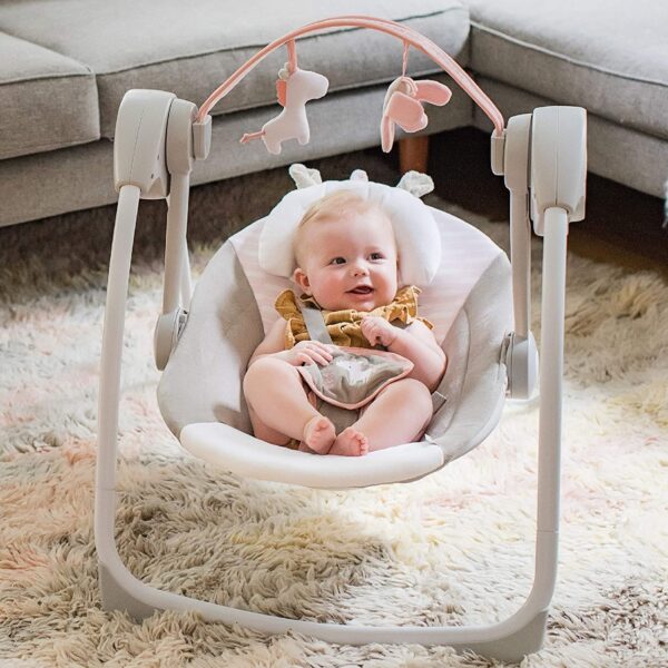Ingenuity - Leagan portabil Comfort 2 Go Flora the Unicorn - imagine 2