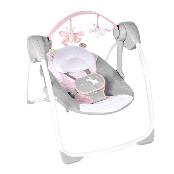 Ingenuity - Leagan portabil Comfort 2 Go Flora the Unicorn - imagine 3