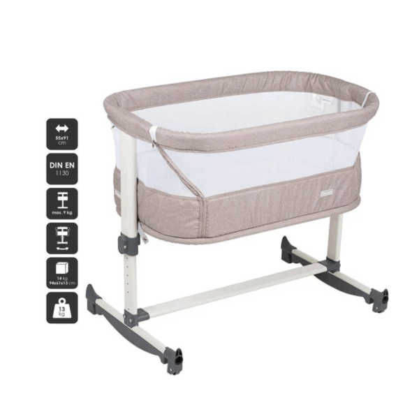 BabyGo - Patut co-sleeper Vivaldi Beige - imagine 3
