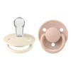 BIBS - Set 2 suzete De Lux Silicon, tetina rotunda, marime universala-Ivory/Blush - imagine 3