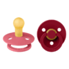 BIBS - Set 2 suzete Colour Latex, tetina rotunda, 0 luni +-Coral/Ruby - imagine 4