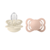 BIBS - Set 2 suzete Supreme Silicon, tetina simetrica, 0 luni +-Ivory/Blush - imagine 4