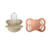 BIBS - Set 2 suzete Supreme Silicon, tetina simetrica, 0 luni +-Vanilla/Peach - imagine 4