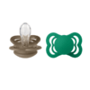 BIBS - Set 2 suzete Supreme Silicon, tetina simetrica, 0 luni +-Dark Oak/Evergreen - imagine 4