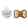 BIBS - Set 2 suzete Supreme Silicon, tetina simetrica, 6 luni +-Haze/Caramel - imagine 4
