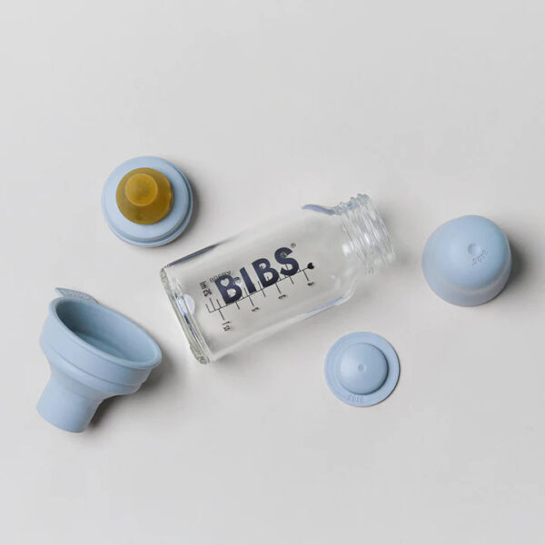 BIBS - Set complet biberon din sticla anticolici, 110 ml, Iron - imagine 2