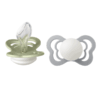 Bibs - Set 2 suzete Fosforencente Couture GLOW Silicon, tetina anatomica, 6 luni + - imagine 2