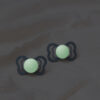 Bibs - Set 2 suzete Fosforencente Couture GLOW Silicon, tetina anatomica, 6 luni +-Sage/Cloud - imagine 2